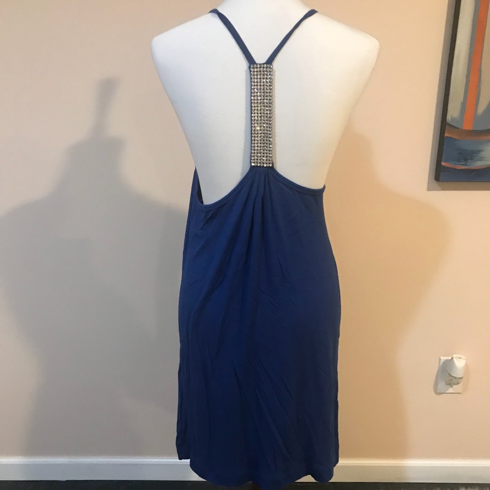 Strap blue dress with gorgeous back details